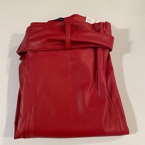 Red “leather” pants from Zara